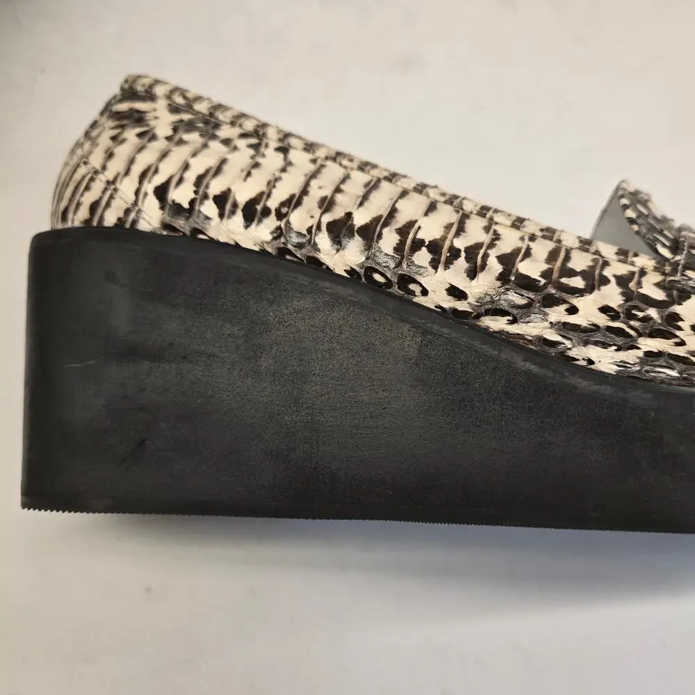 3.1 Phillip Lim Snake Embossed Platform Wedge Loafer EU 40 US 10 Chunky Creeper